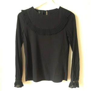 Mango long sleeve blouse in black